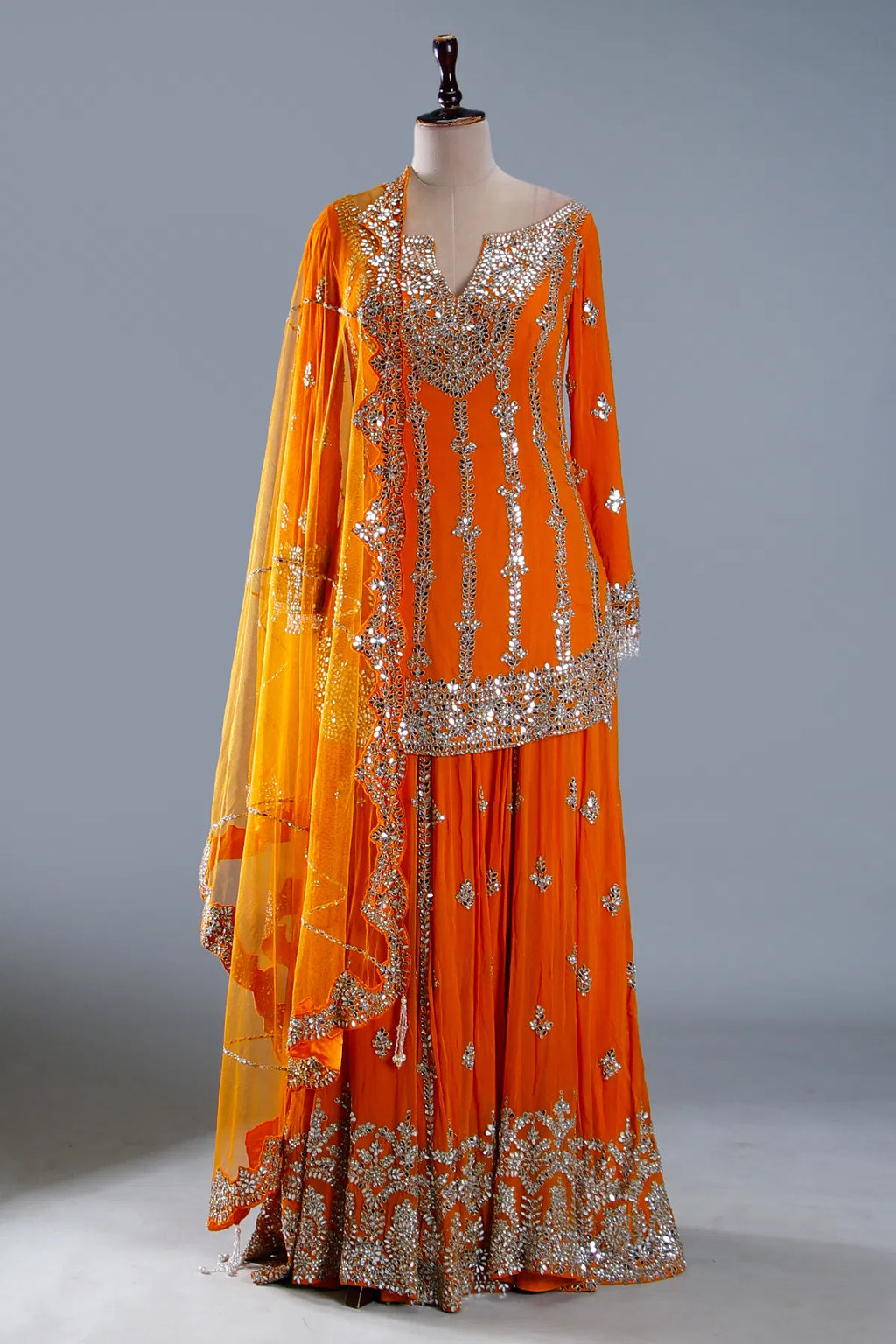 Haldi Ready Orange Suit Trending Wedding Outfit
