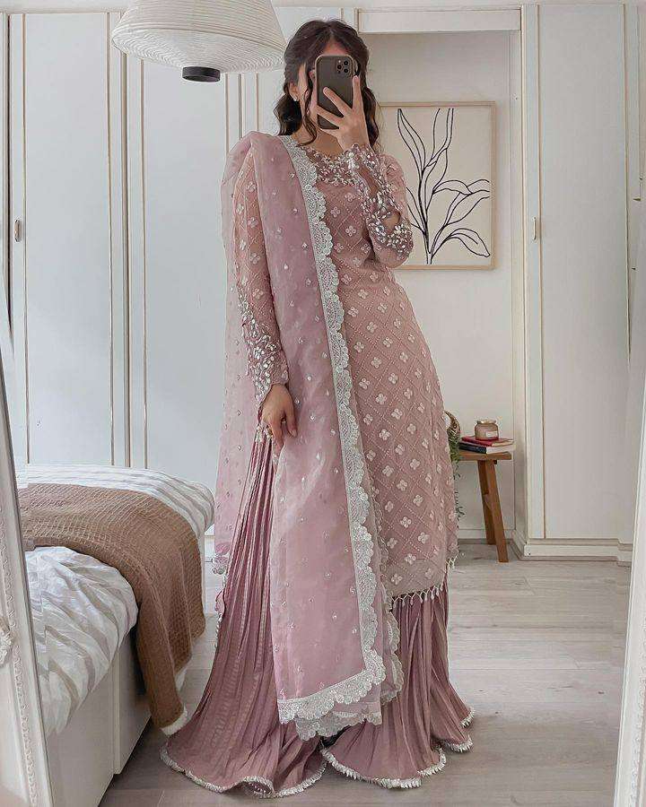 Designer Embroidered Sharara set with Organza Dupatta for Weddings