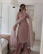 Designer Embroidered Sharara set with Organza Dupatta for Weddings
