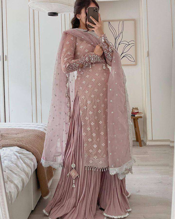 Designer Embroidered Sharara set with Organza Dupatta for Weddings