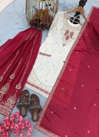 Traditional Embroidered Kurti With Palazzo Suit Set for Festivals & Celebrations