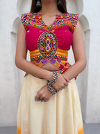 Roman Blouse With Printed Cotton Lehenga For Garba - Choose a different look this Navratri