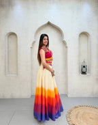 Roman Blouse With Printed Cotton Lehenga For Garba - Choose a different look this Navratri