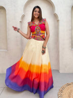 Roman Blouse With Printed Cotton Lehenga For Garba - Choose a different look this Navratri