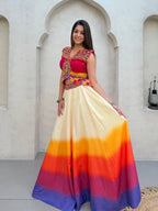 Roman Blouse With Printed Cotton Lehenga For Garba - Choose a different look this Navratri