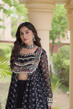 Beautiful Bandhani Kutchi Patchwork Kurti with Flared Lehenga Festive Set