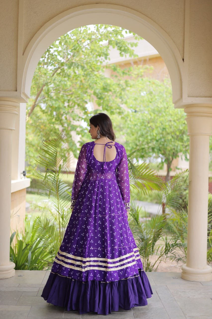 Beautiful Bandhani Kutchi Patchwork Kurti with Flared Lehenga Festive Set