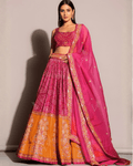 Wedding Bandhani Charm â€“ Satin Silk Lehenga Set with Zari & Sequin Work