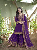 Embroidered Silk Kurti Sharara With Dupatta -  Perfect For Wedding & Festivals