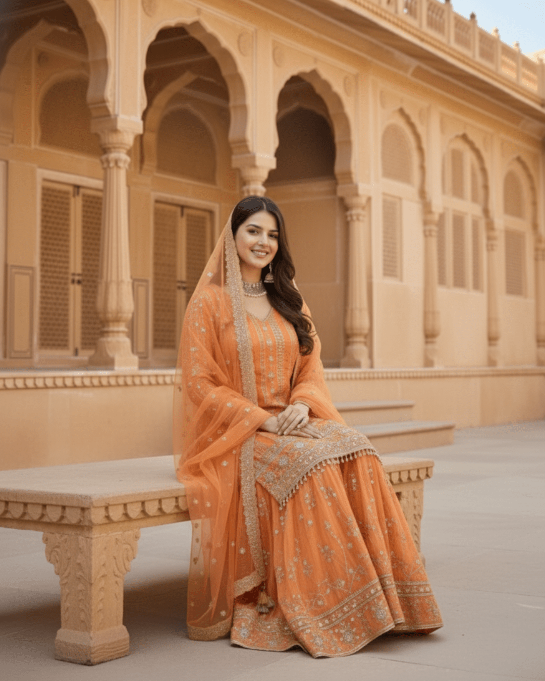 Premium Georgette Sharara Set with Sequins Work – Perfect for Diwali &amp; Weddings