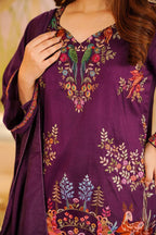 Royal Wine Thread Work Kurta Farshi Salwar Set – Elegant Ethnic Wear for Women