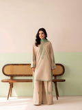 Beige Silk Straight Kurti with Palazzo & Dupatta - Elegant Party Wear