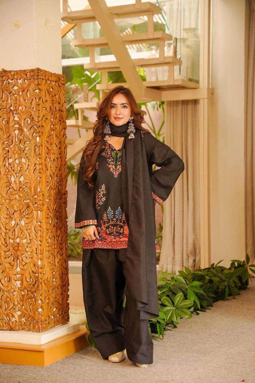 Designer Black Kurta Farshi Salwar Set for Graceful Festive and Casual Looks