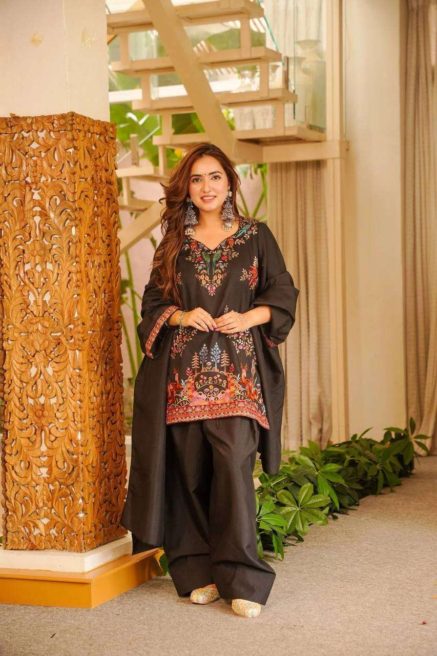 Designer Black Kurta Farshi Salwar Set for Graceful Festive and Casual Looks