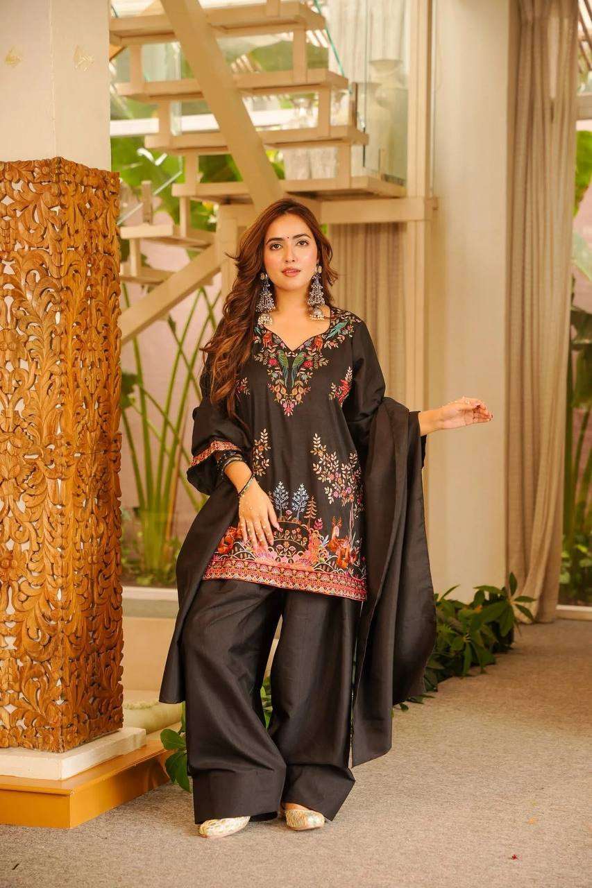 Designer Black Kurta Farshi Salwar Set for Graceful Festive and Casual Looks