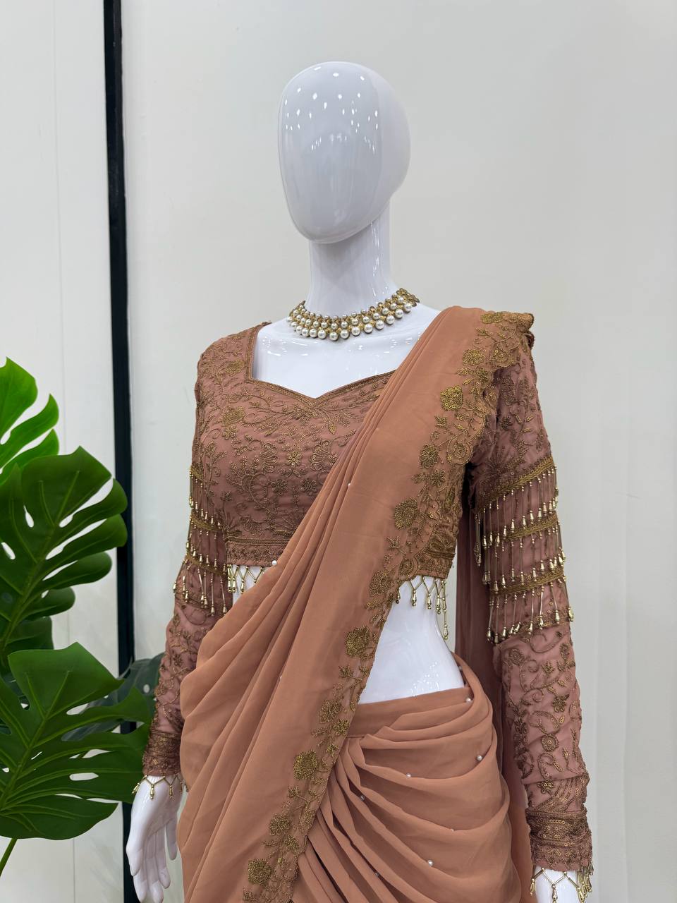 Luxury Georgette Lehenga Saree Set for Women - Reception & Festive Collection