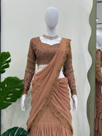 Luxury Georgette Lehenga Saree Set for Women - Reception & Festive Collection