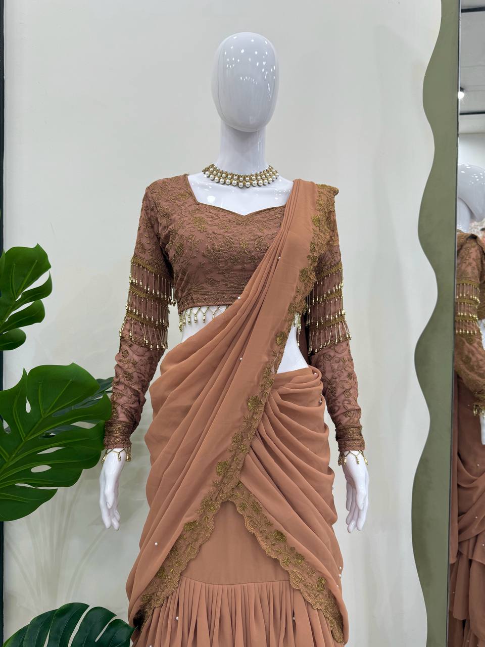 Luxury Georgette Lehenga Saree Set for Women - Reception & Festive Collection