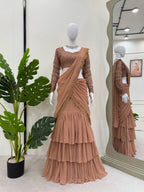 Luxury Georgette Lehenga Saree Set for Women - Reception & Festive Collection