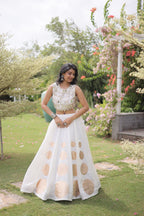 Premium White Ethnic Top with Lehenga Set for Women - Festive Collection