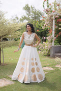 Premium White Ethnic Top with Lehenga Set for Women - Festive Collection