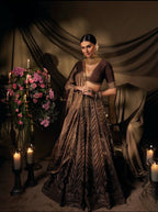 Brown Embroidered Bridal Lehenga Choli with Dupatta - Premium Wedding Wear