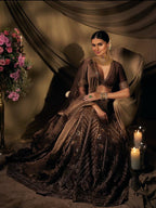 Brown Embroidered Bridal Lehenga Choli with Dupatta - Premium Wedding Wear