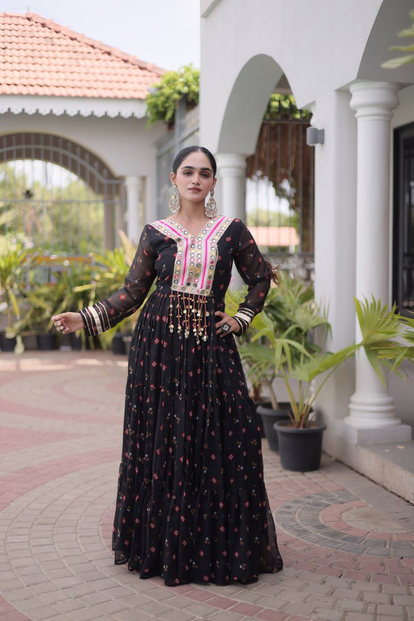 Navratri Special Women's Traditional Ethnic Long Gown for Garba Night