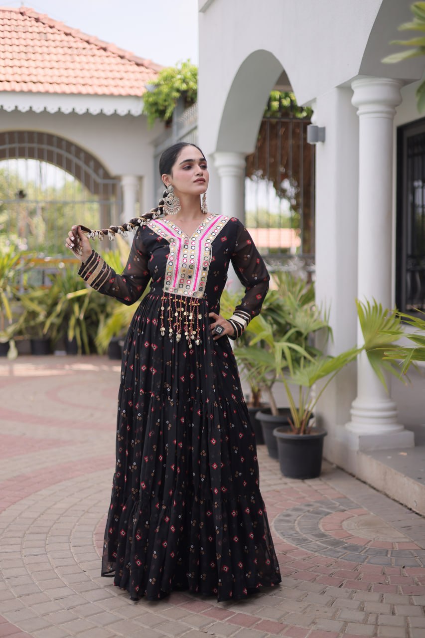Navratri Special Women's Traditional Ethnic Long Gown for Garba Night