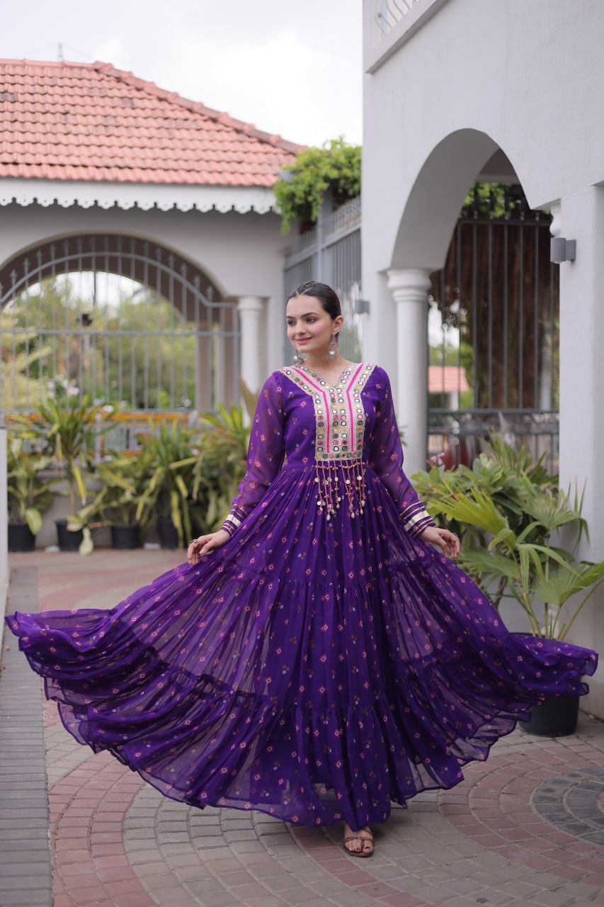 Navratri Special Women's Traditional Ethnic Long Gown for Garba Night