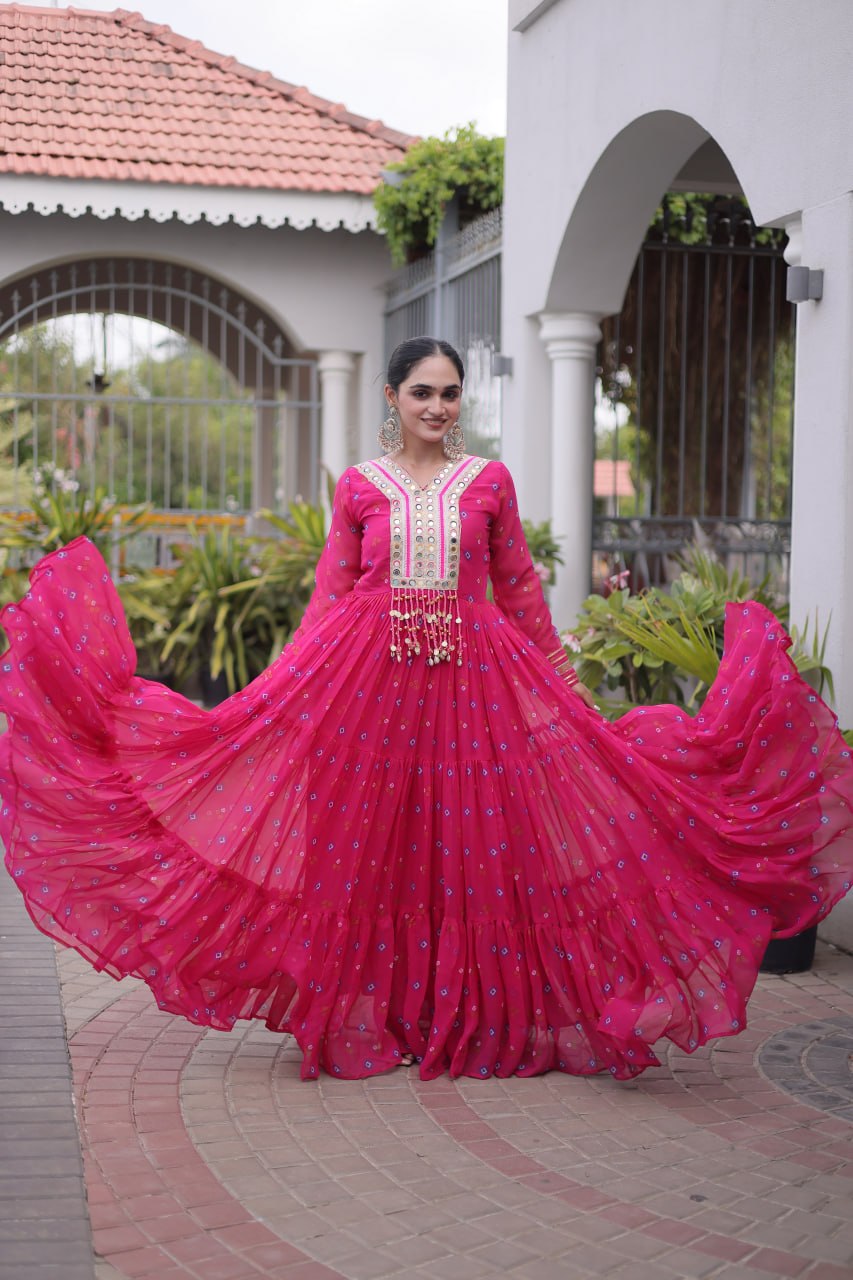 Navratri Special Women's Traditional Ethnic Long Gown for Garba Night