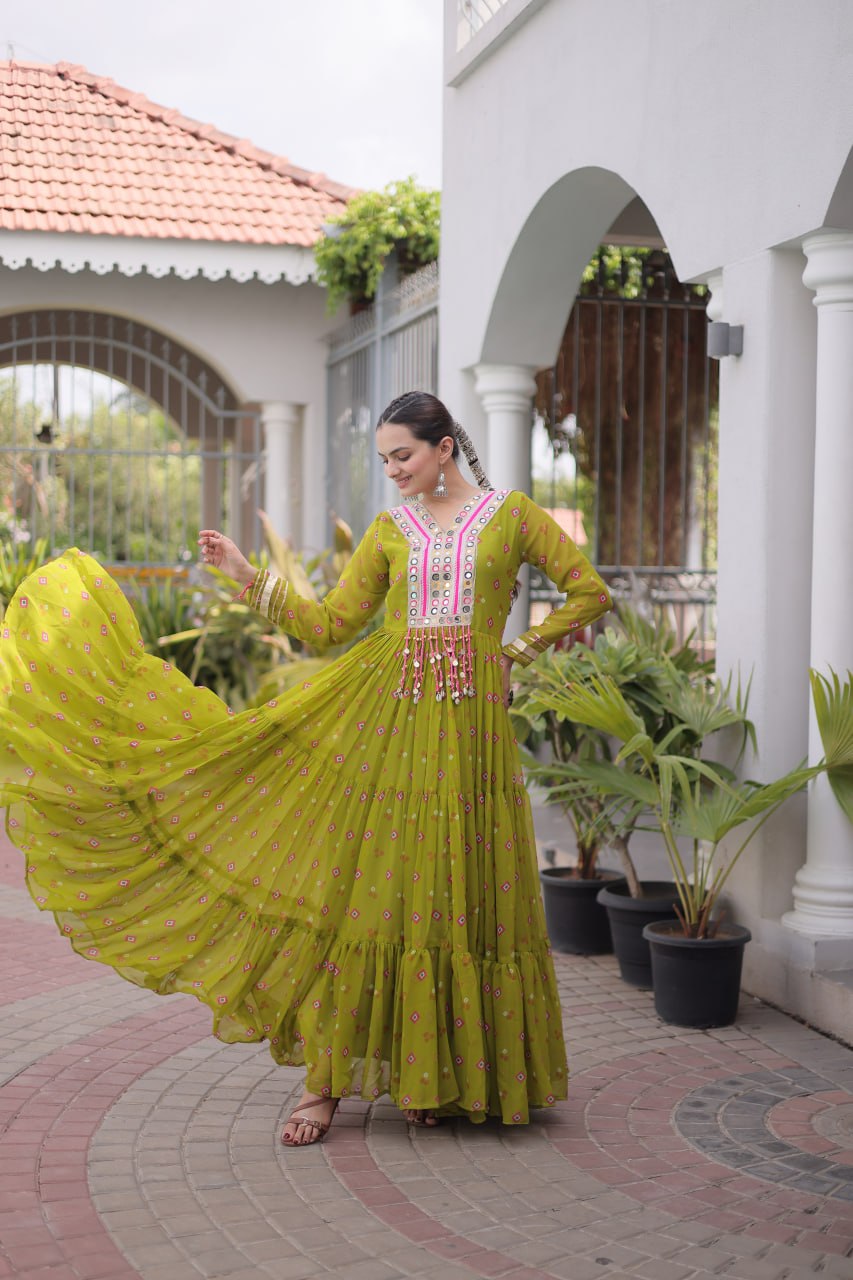 Navratri Special Women's Traditional Ethnic Long Gown for Garba Night