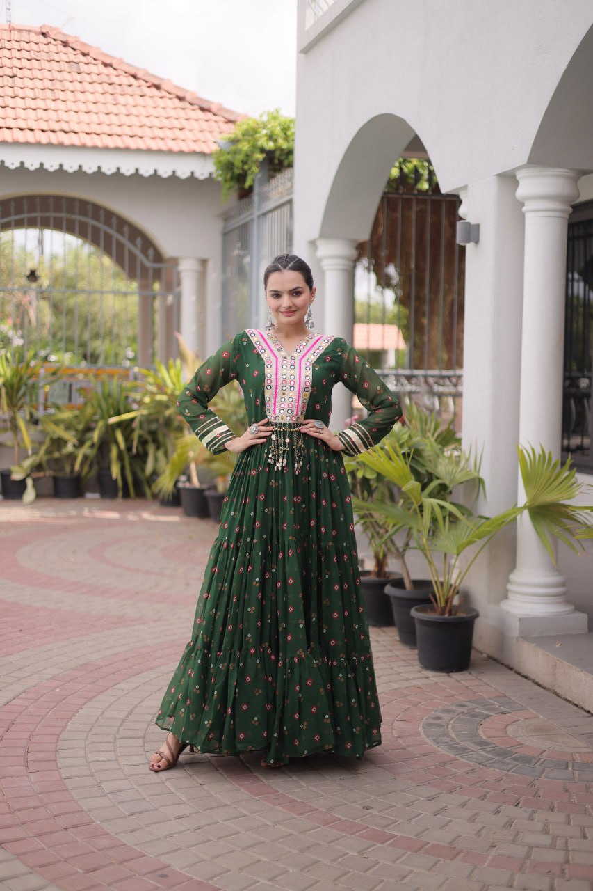 Navratri Special Women's Traditional Ethnic Long Gown for Garba Night