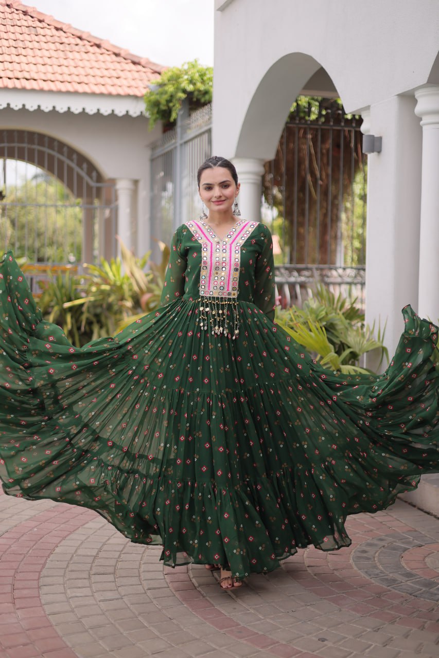 Navratri Special Women's Traditional Ethnic Long Gown for Garba Night