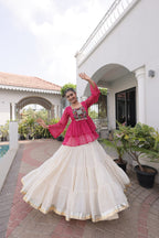 Women's Festive Navratri Ethnic Wear Top With Lehenga for Garba & Dandiya