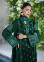 Royal Emerald Green Georgette Embroidered Palazzo Suit with Designer Dupatta - Festive Wear