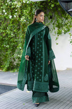 Royal Emerald Green Georgette Embroidered Palazzo Suit with Designer Dupatta - Festive Wear