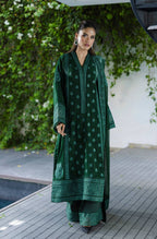 Royal Emerald Green Georgette Embroidered Palazzo Suit with Designer Dupatta - Festive Wear