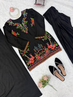 Designer Black Kurta Farshi Salwar Set for Graceful Festive and Casual Looks