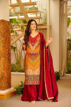 Viral Red Designer Kurti Sharara Set for Festive and Wedding Season Glam