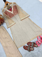 Golden Kurta Red Blouse With Palazzo For Festives And Weddings