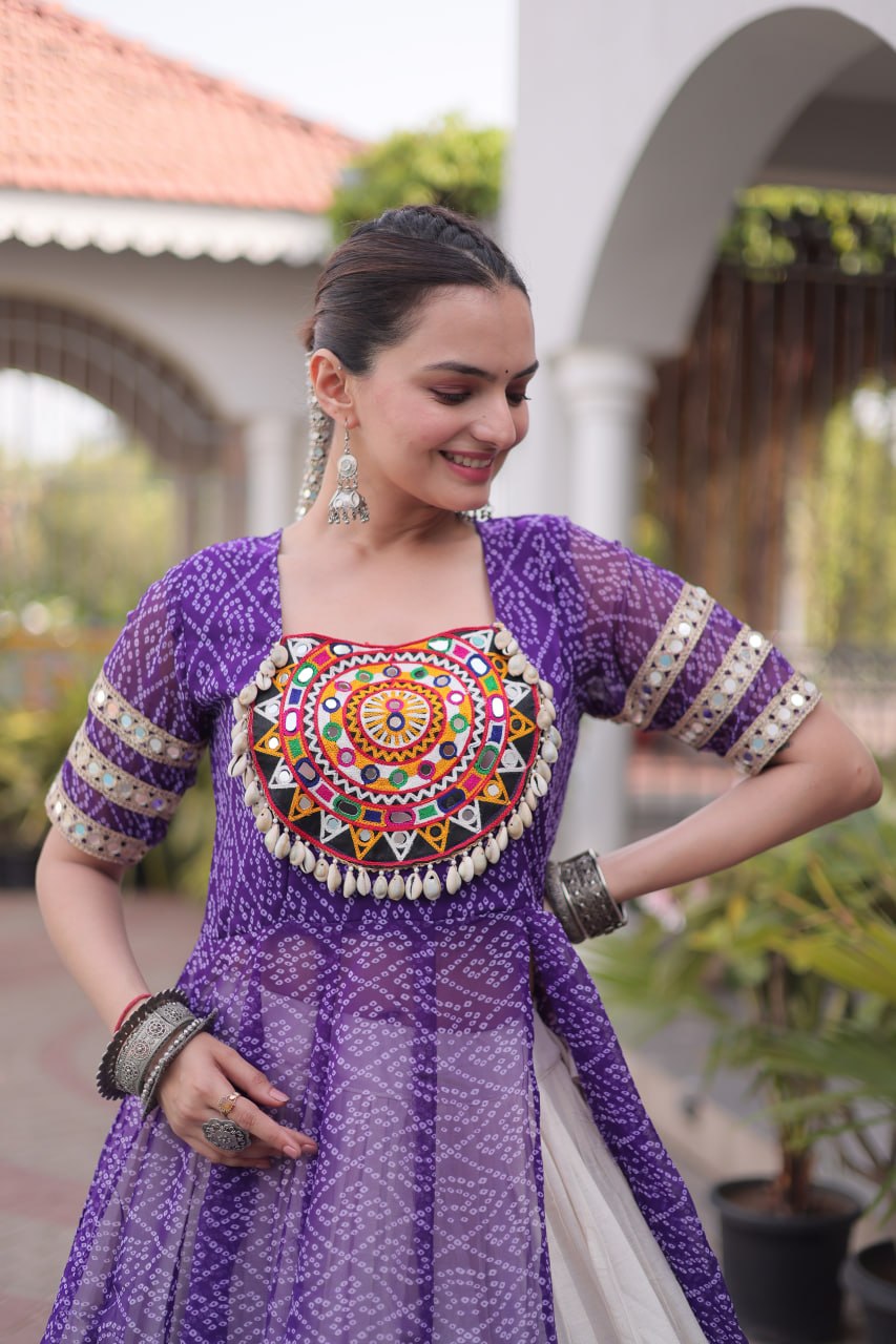 Navratri Special Designer Kurti With Lehenga for Women - Traditional Garba Wear