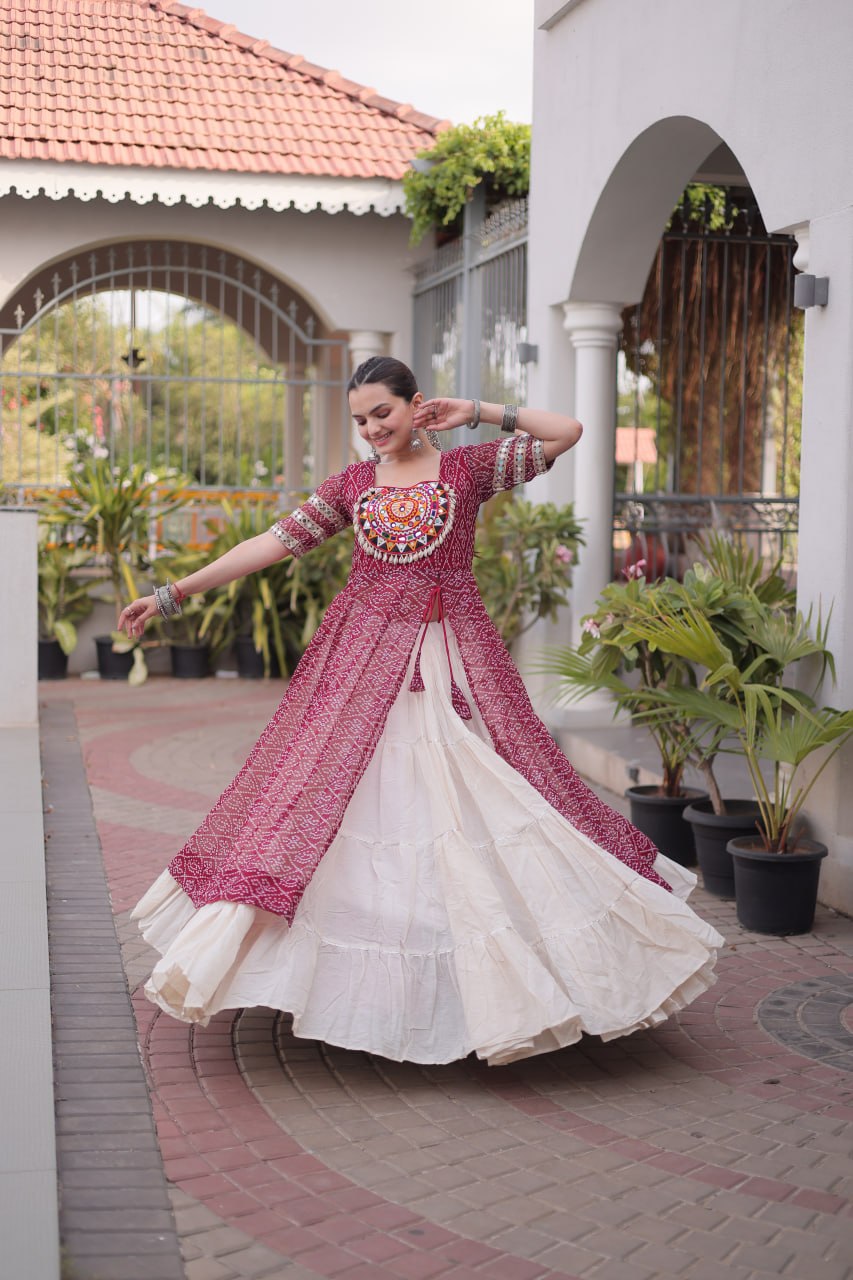 Navratri Special Designer Kurti With Lehenga for Women - Traditional Garba Wear