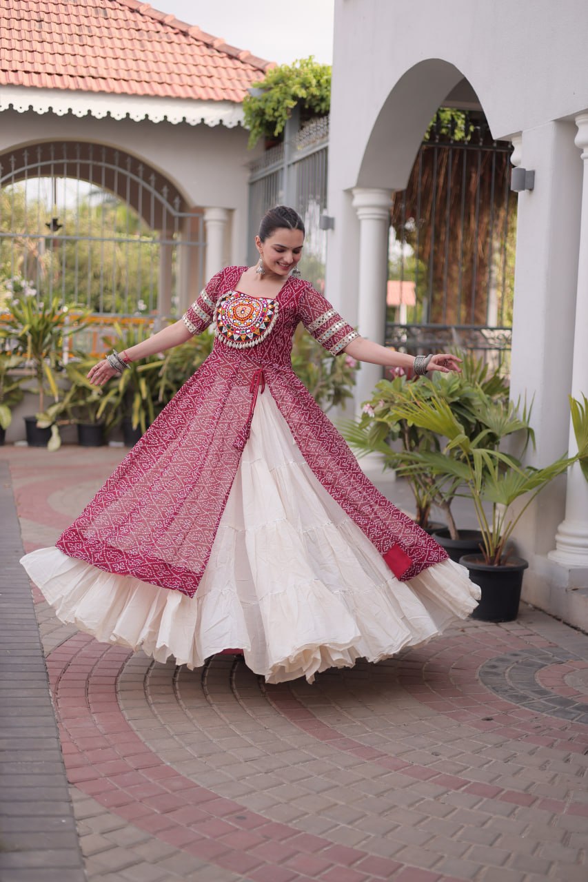 Navratri Special Designer Kurti With Lehenga for Women - Traditional Garba Wear