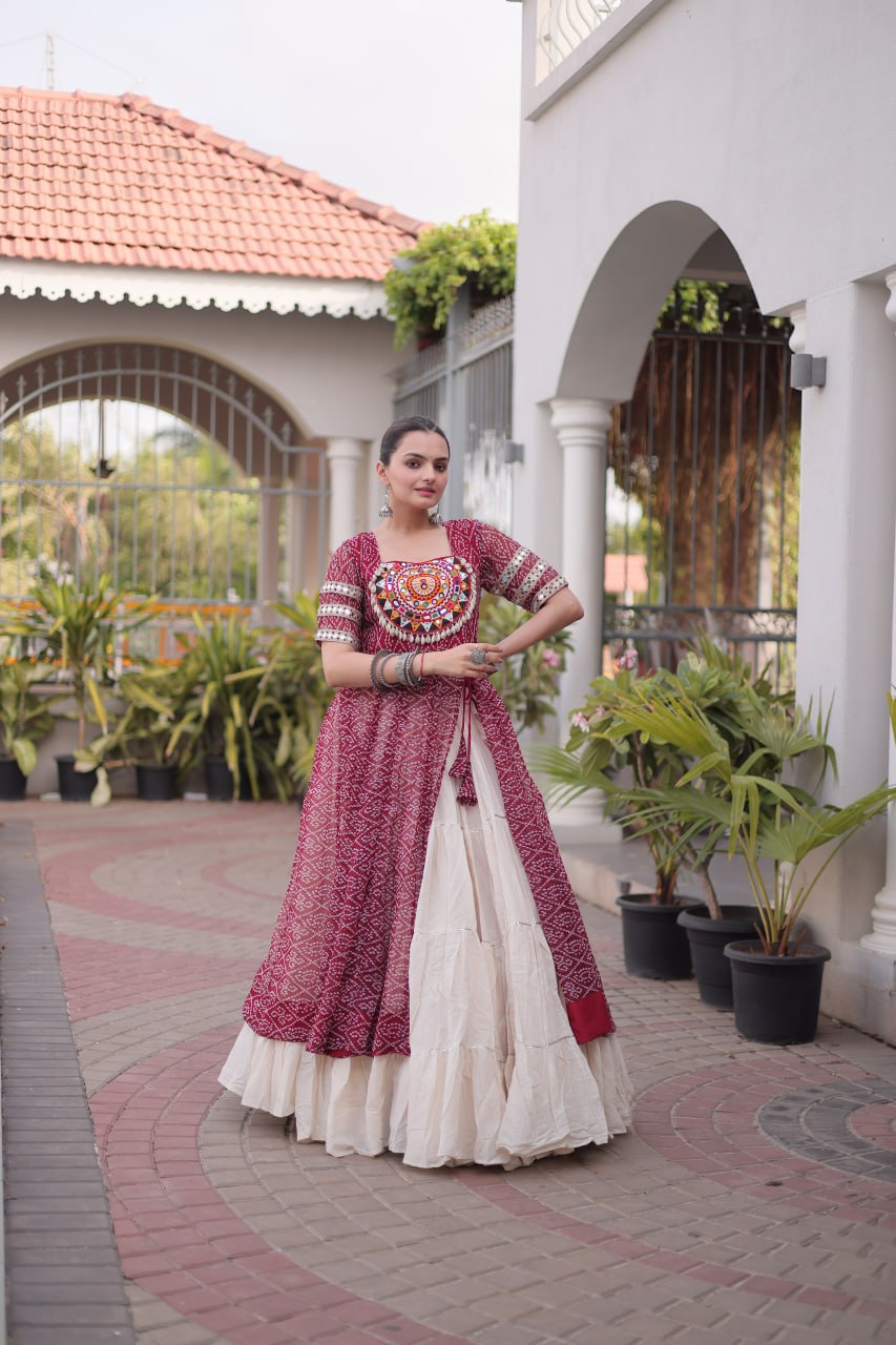 Navratri Special Designer Kurti With Lehenga for Women - Traditional Garba Wear