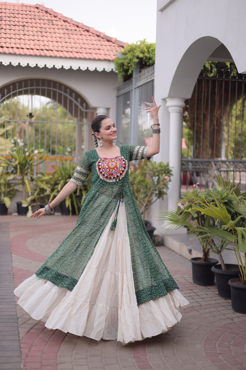Navratri Special Designer Kurti With Lehenga for Women - Traditional Garba Wear