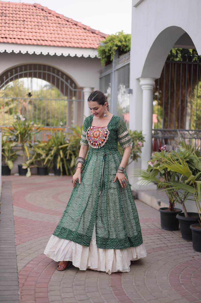 Navratri Special Designer Kurti With Lehenga for Women - Traditional Garba Wear