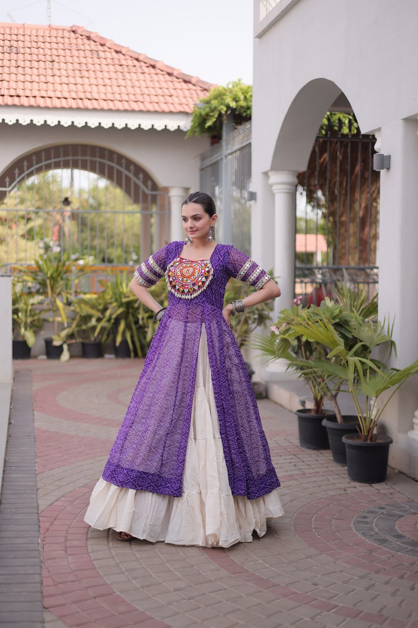Navratri Special Designer Kurti With Lehenga for Women - Traditional Garba Wear