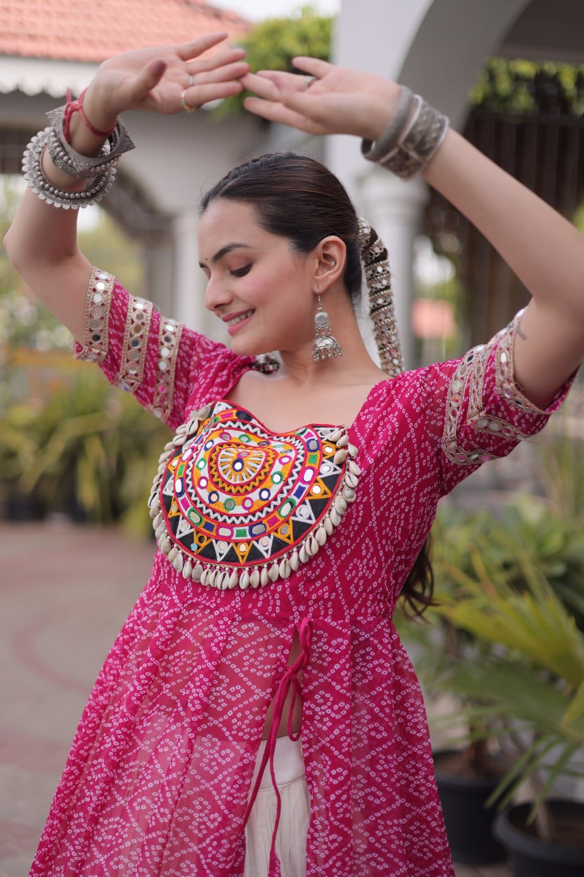 Navratri Special Designer Kurti With Lehenga for Women - Traditional Garba Wear
