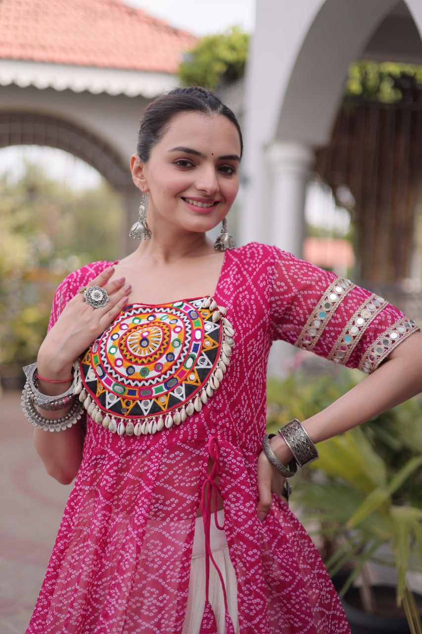 Navratri Special Designer Kurti With Lehenga for Women - Traditional Garba Wear